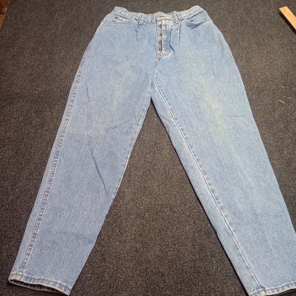 Vintage CHIC Jeans Women 12 Average Blue Pleated Button Fly Mom Style Casual Y2K - Picture 2 of 10